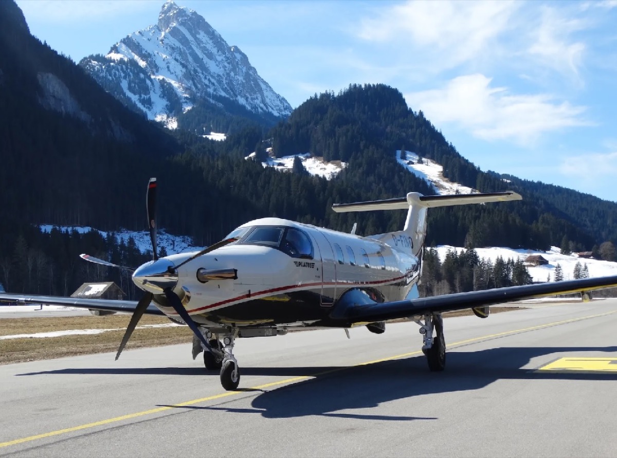 Turboprop in den Alpen
