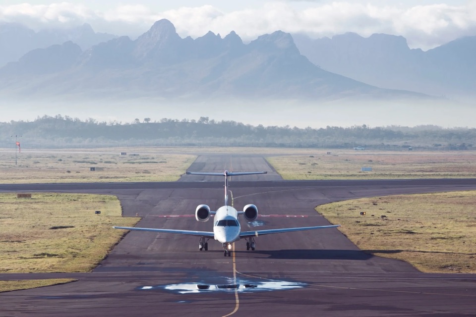 Privatjet auf Runway